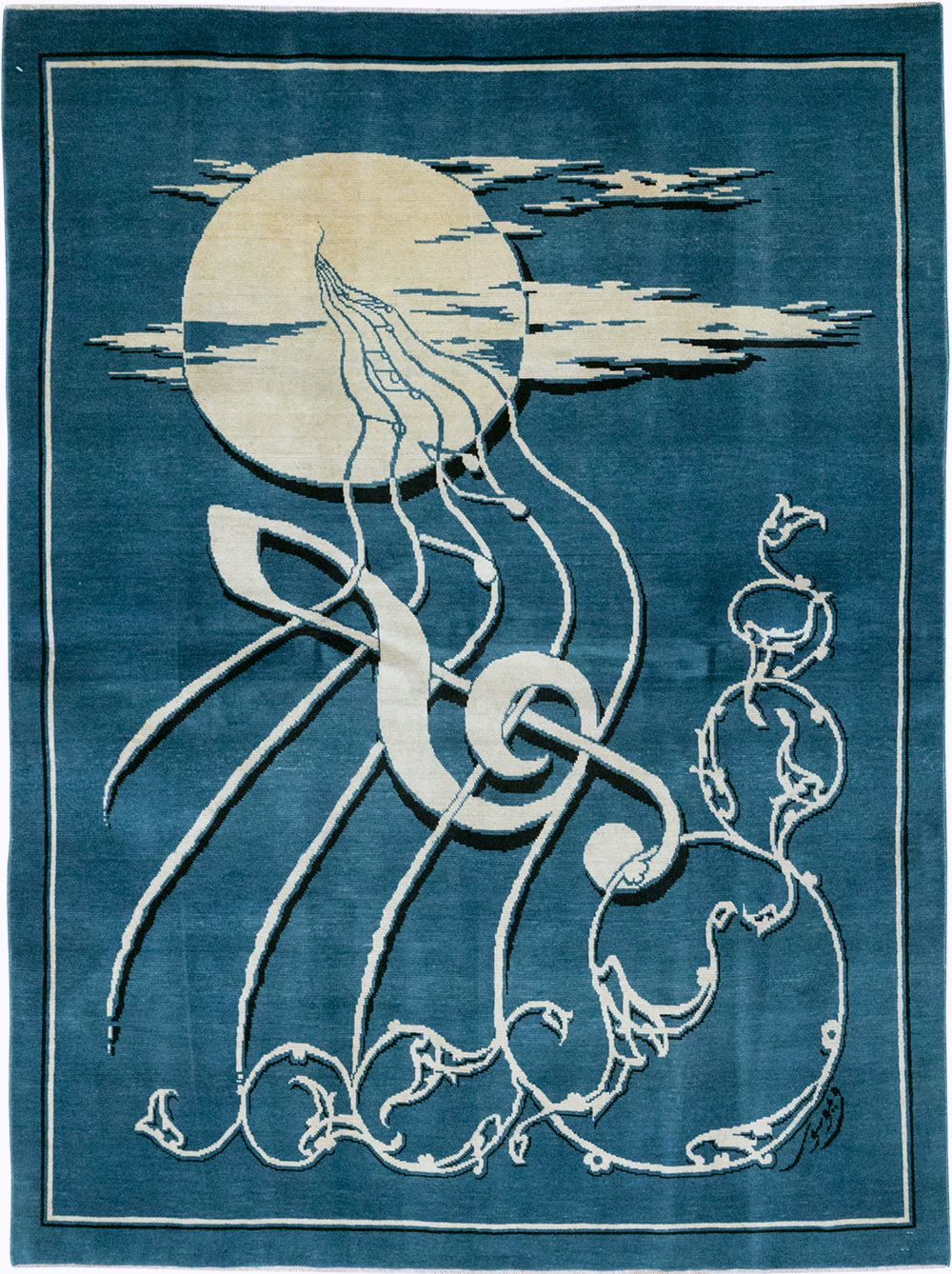 Vintage Persian Mashad Pictorial Rug, No.32101 - Galerie Shabab