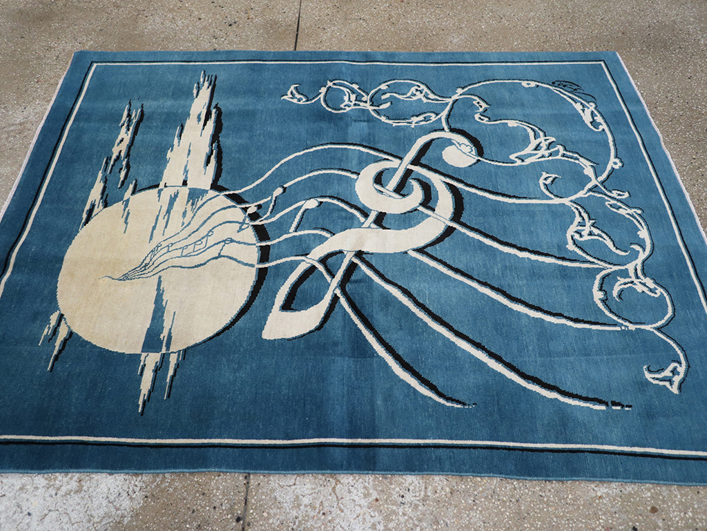 Vintage Persian Mashad Pictorial Rug, No.32101 - Galerie Shabab