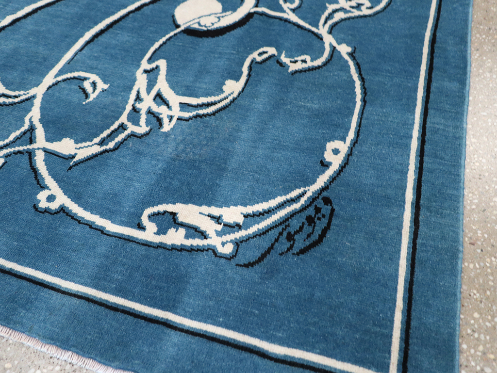 Vintage Persian Mashad Pictorial Rug, No.32101 - Galerie Shabab