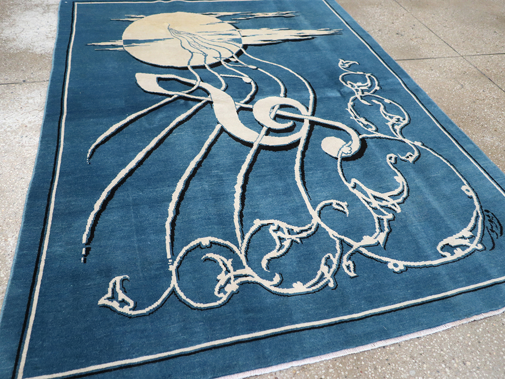 Vintage Persian Mashad Pictorial Rug, No.32101 - Galerie Shabab