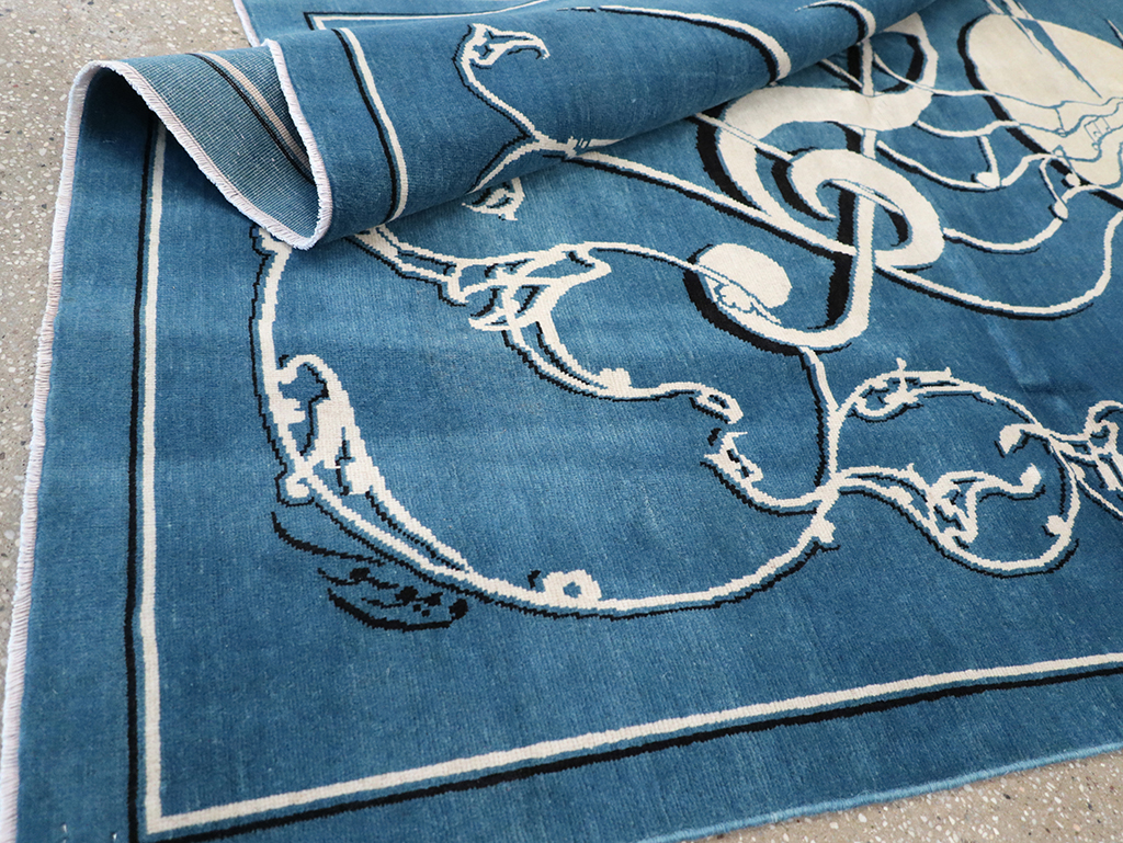 Vintage Persian Mashad Pictorial Rug, No.32101 - Galerie Shabab