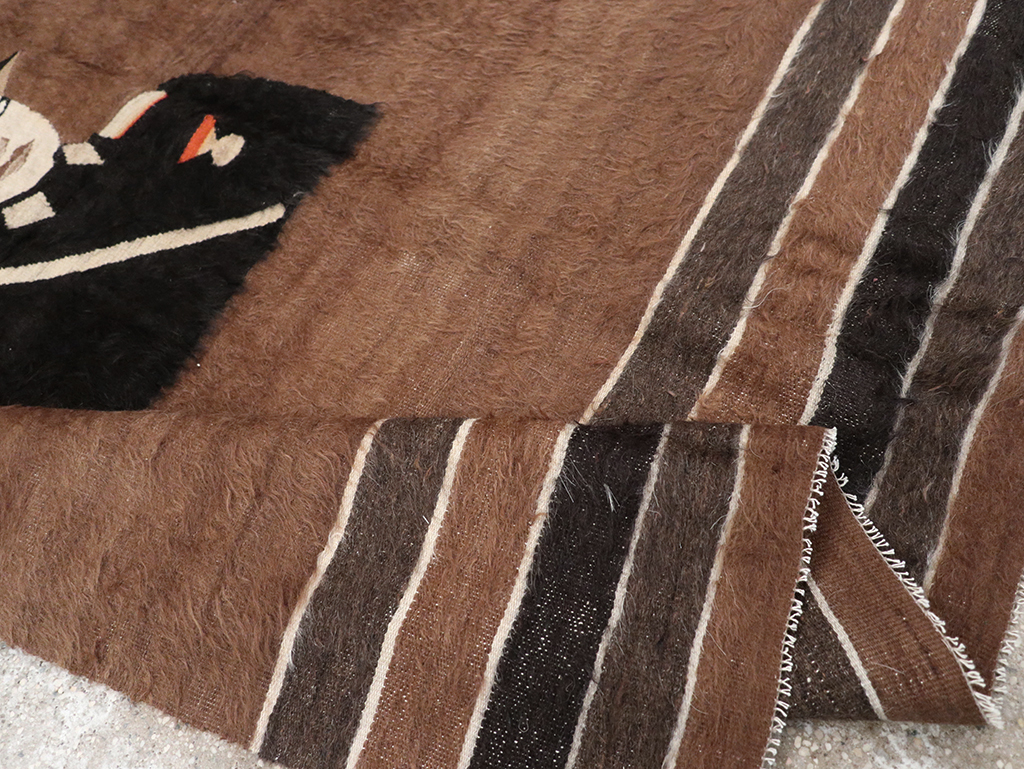 Vintage Turkish Mohair Pictorial Accent Rug, No.32105 - Galerie Shabab