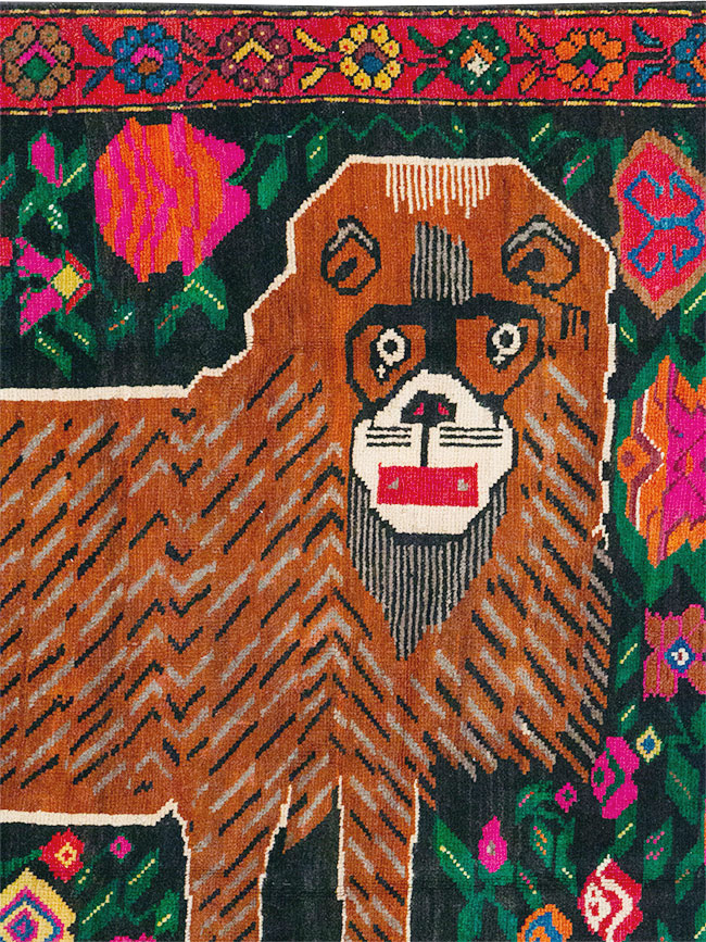 Vintage Caucasian Karabagh Pictorial Gallery Rug, No.32116 - Galerie Shabab