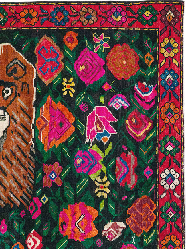 Vintage Caucasian Karabagh Pictorial Gallery Rug, No.32116 - Galerie Shabab