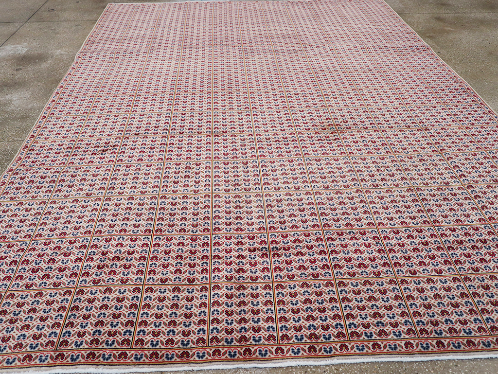 Vintage Persian Kashan Room Size Carpet, No.32118 - Galerie Shabab