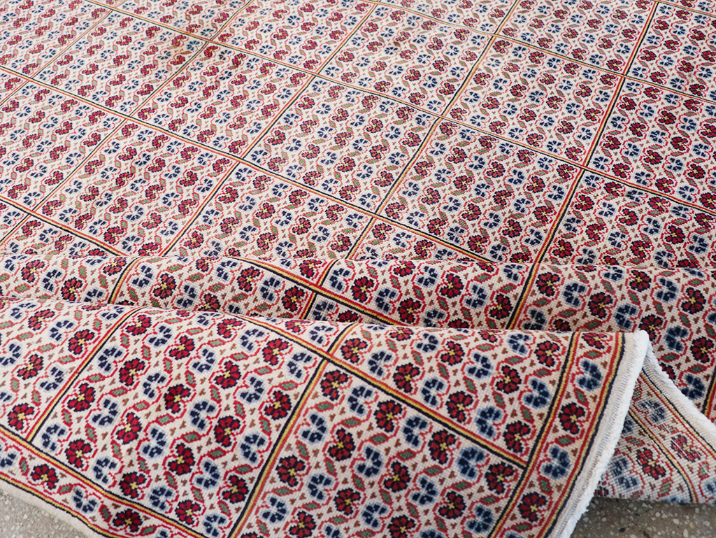 Vintage Persian Kashan Room Size Carpet, No.32118 - Galerie Shabab