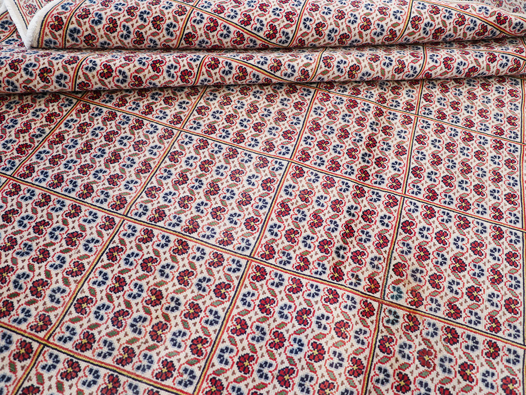 Vintage Persian Kashan Room Size Carpet, No.32118 - Galerie Shabab