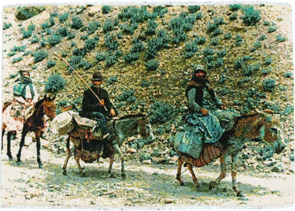 Modern Persian Tabriz Pictorial Throw Rug, No.32119 - Galerie Shabab