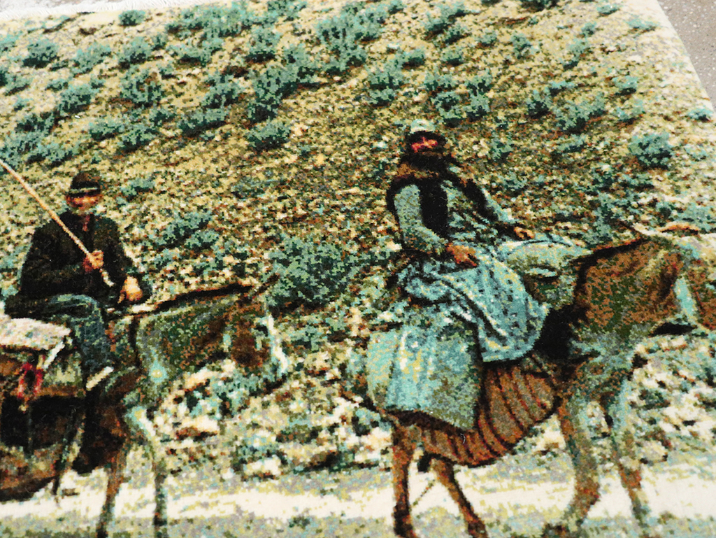 Modern Persian Tabriz Pictorial Throw Rug, No.32119 - Galerie Shabab