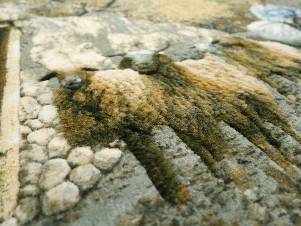 Modern Persian Tabriz Pictorial Throw Rug, No.32120 - Galerie Shabab