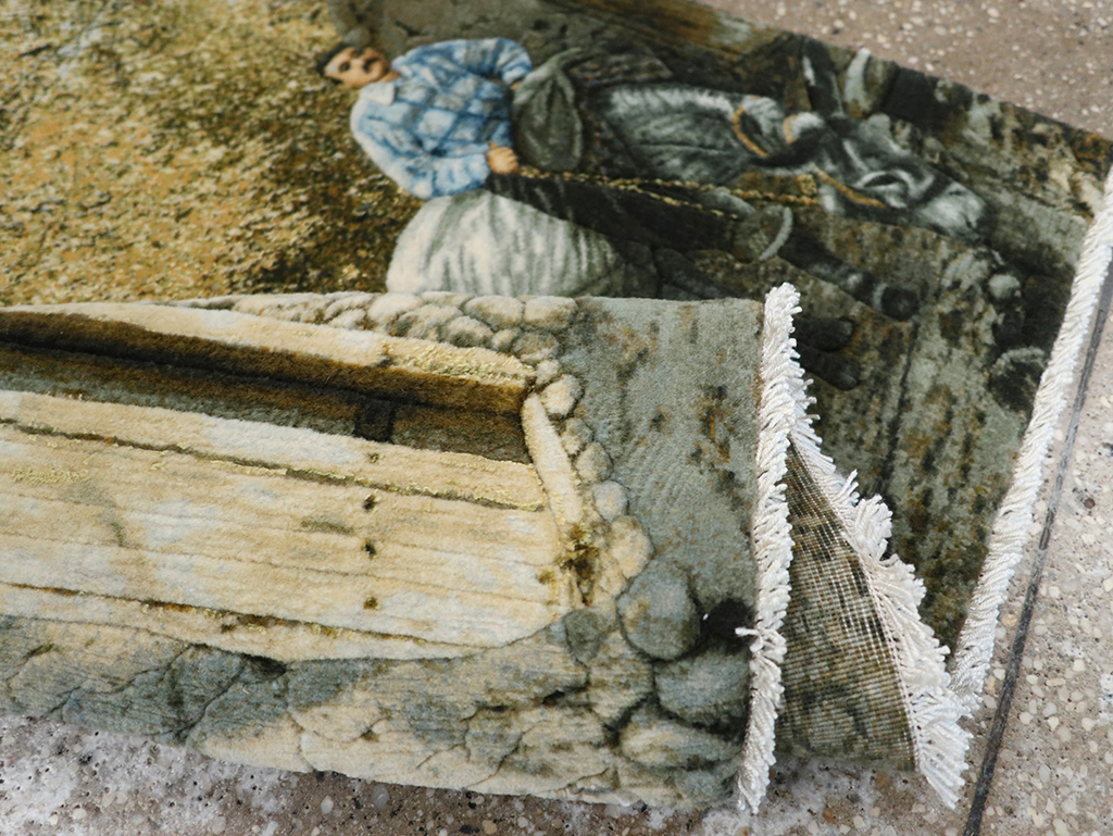 Modern Persian Tabriz Pictorial Throw Rug, No.32120 - Galerie Shabab