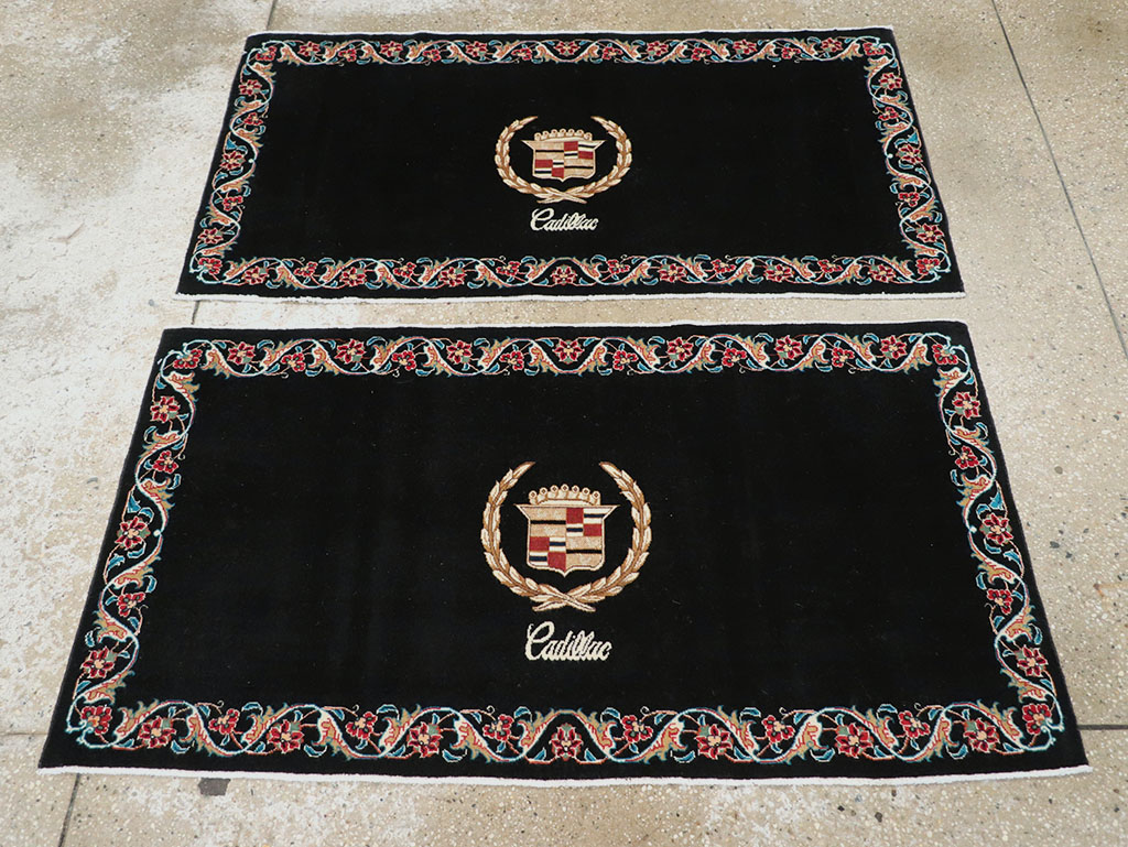 Vintage Persian Tabriz Pictorial Throw Rug, No.32125 - Galerie Shabab