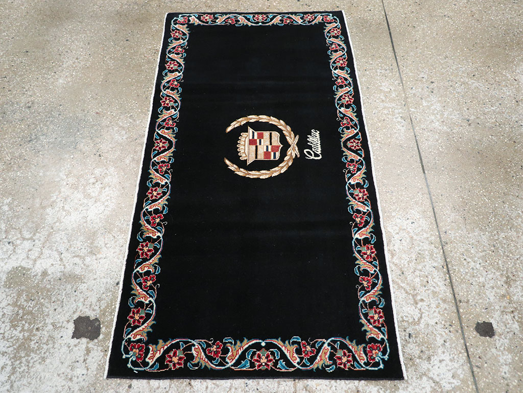 Vintage Persian Tabriz Pictorial Throw Rug, No.32126 - Galerie Shabab