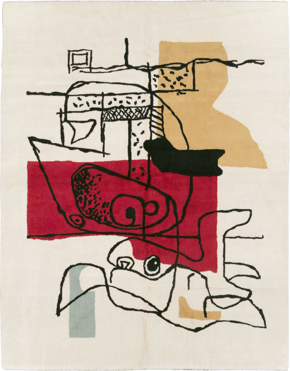 Modern Turkish Art Deco Carpet in the style of Le Corbusier, No.32136 - Galerie Shabab