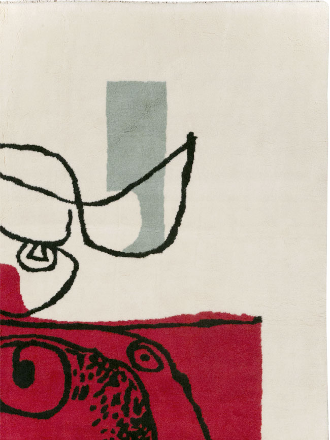 Modern Turkish Art Deco Carpet in the style of Le Corbusier, No.32136 - Galerie Shabab