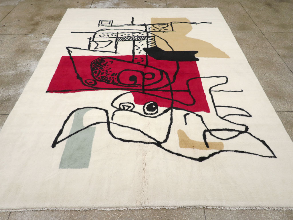 Modern Turkish Art Deco Carpet in the style of Le Corbusier, No.32136 - Galerie Shabab