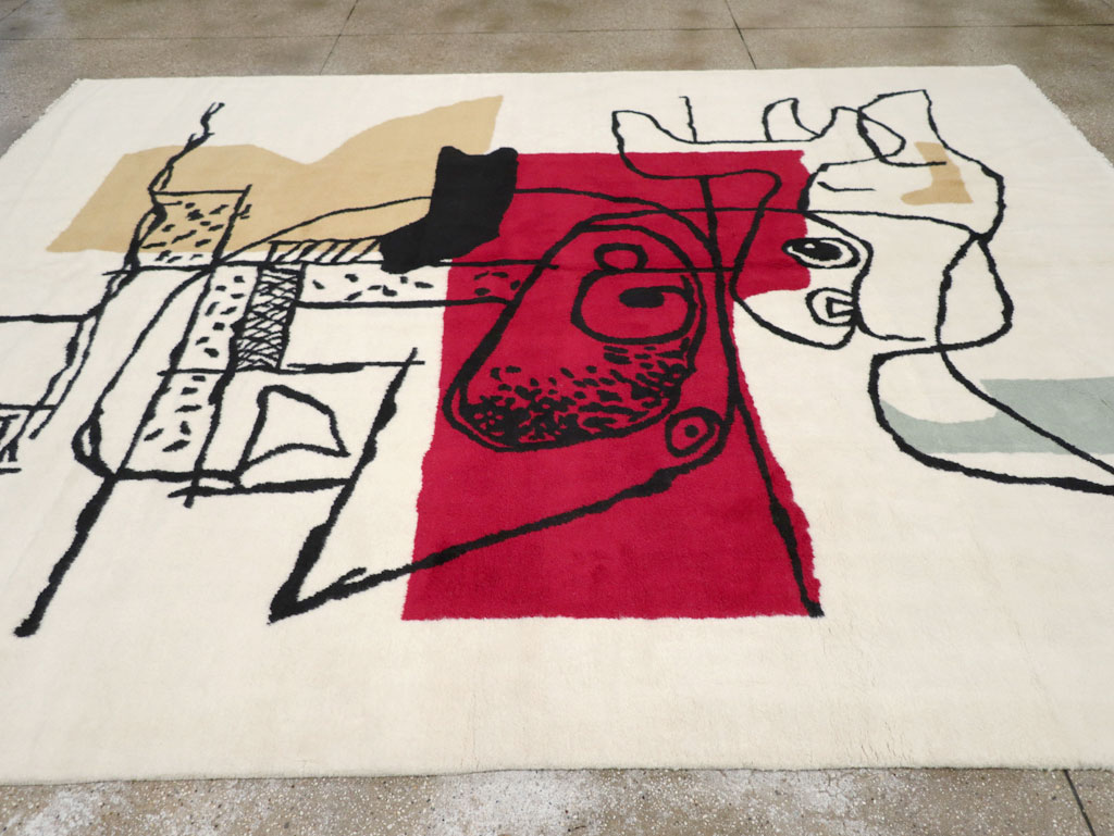 Modern Turkish Art Deco Carpet in the style of Le Corbusier, No.32136 - Galerie Shabab