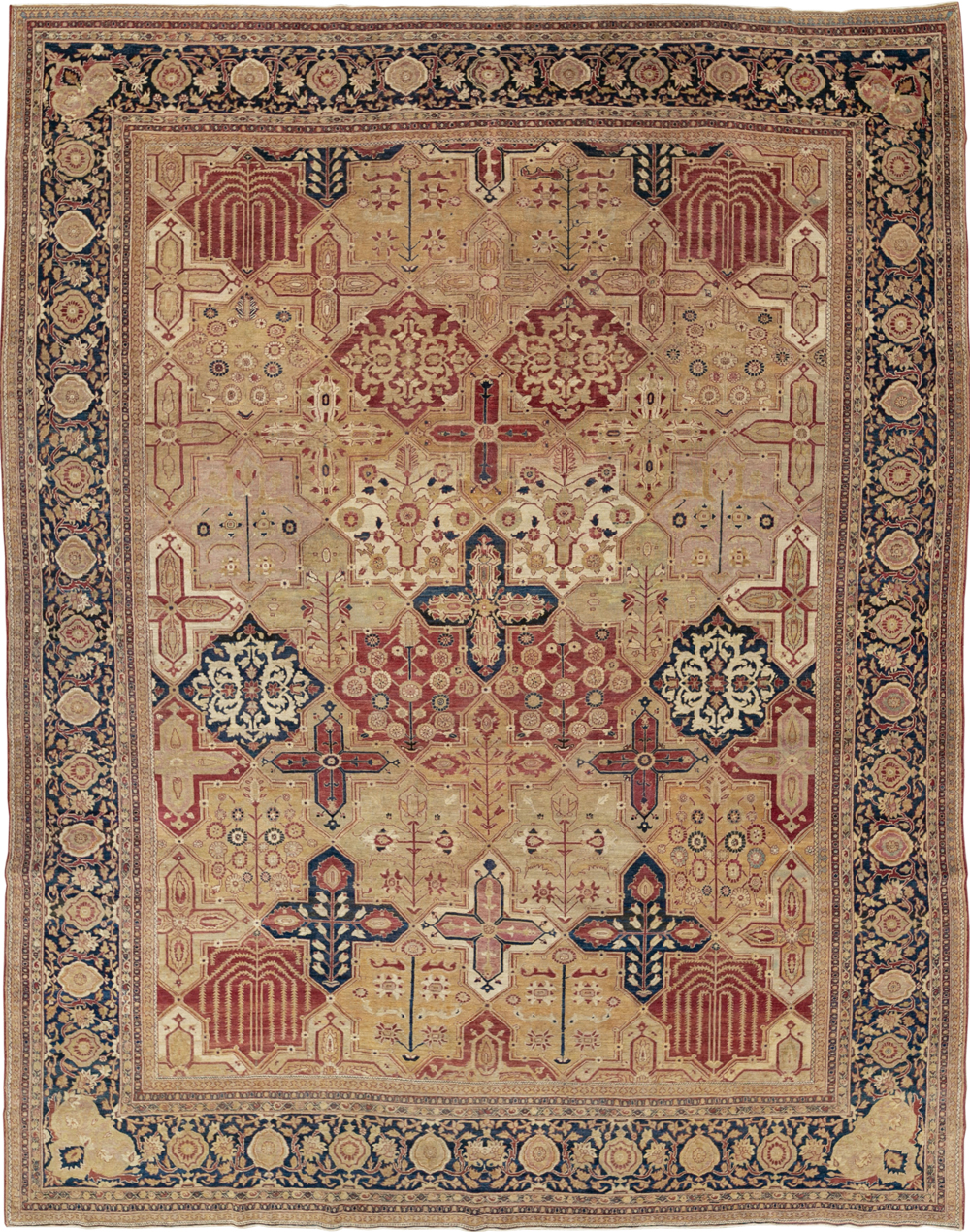 Antique Persian Lavar Kerman Room Size Carpet, No.32142 - Galerie Shabab