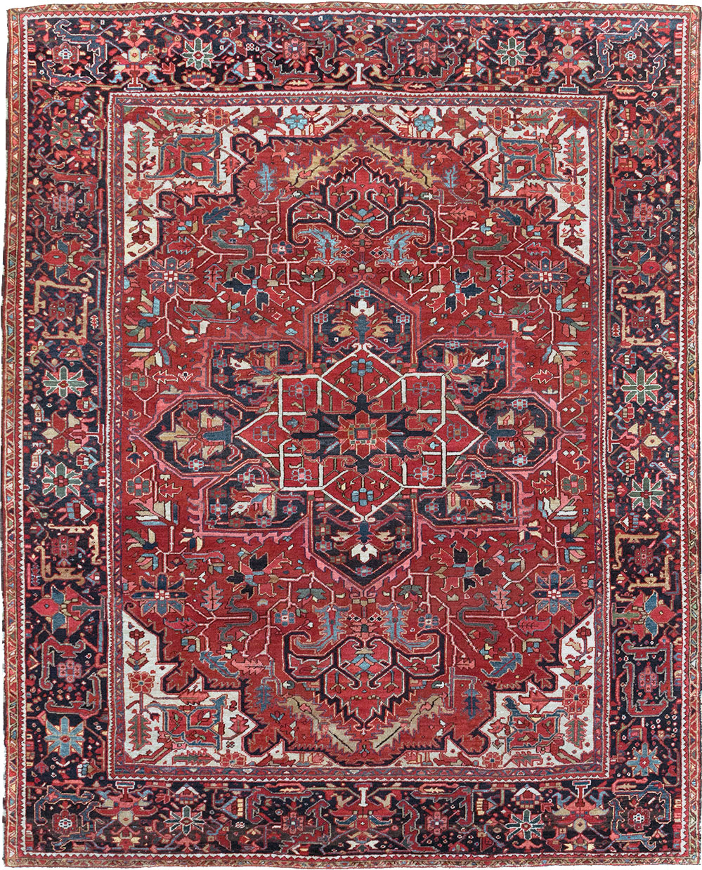 Vintage Persian Heriz Room Size Carpet, No.32143 - Galerie Shabab