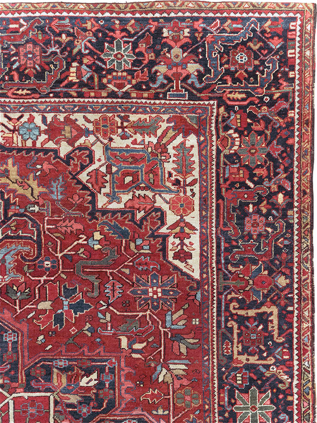 Vintage Persian Heriz Room Size Carpet, No.32143 - Galerie Shabab