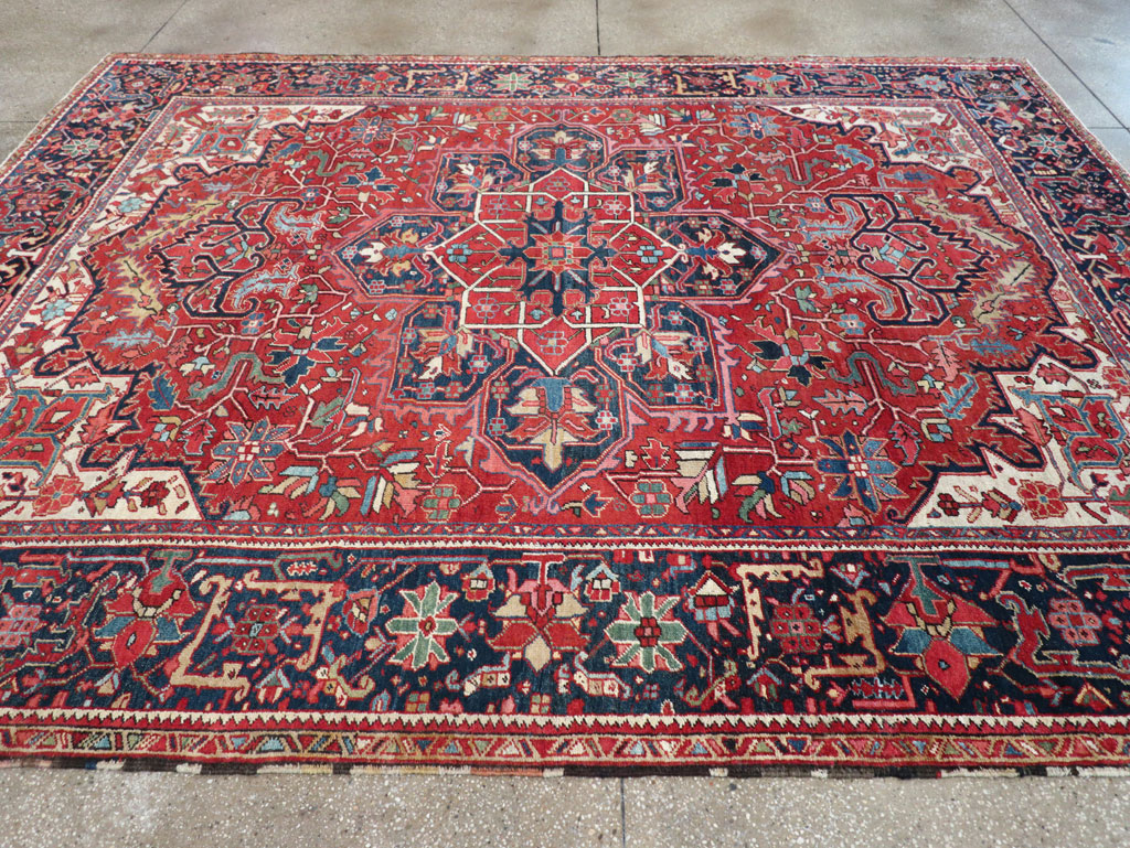 Vintage Persian Heriz Room Size Carpet, No.32143 - Galerie Shabab