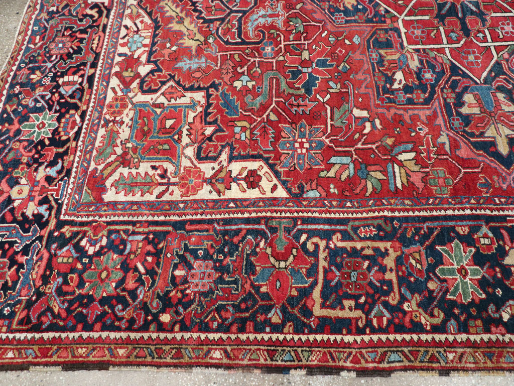 Vintage Persian Heriz Room Size Carpet, No.32143 - Galerie Shabab