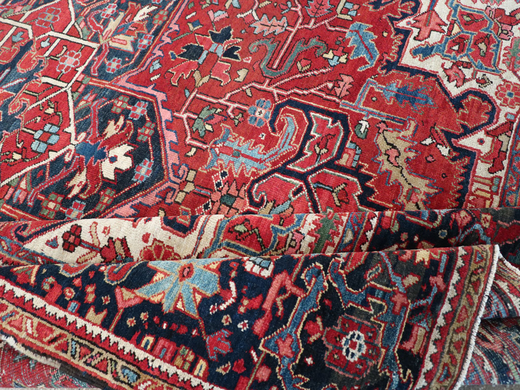 Vintage Persian Heriz Room Size Carpet, No.32143 - Galerie Shabab