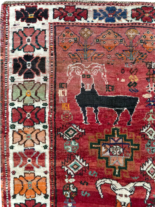 Vintage Persian Tabriz Pictorial Rug, No.32146 - Galerie Shabab