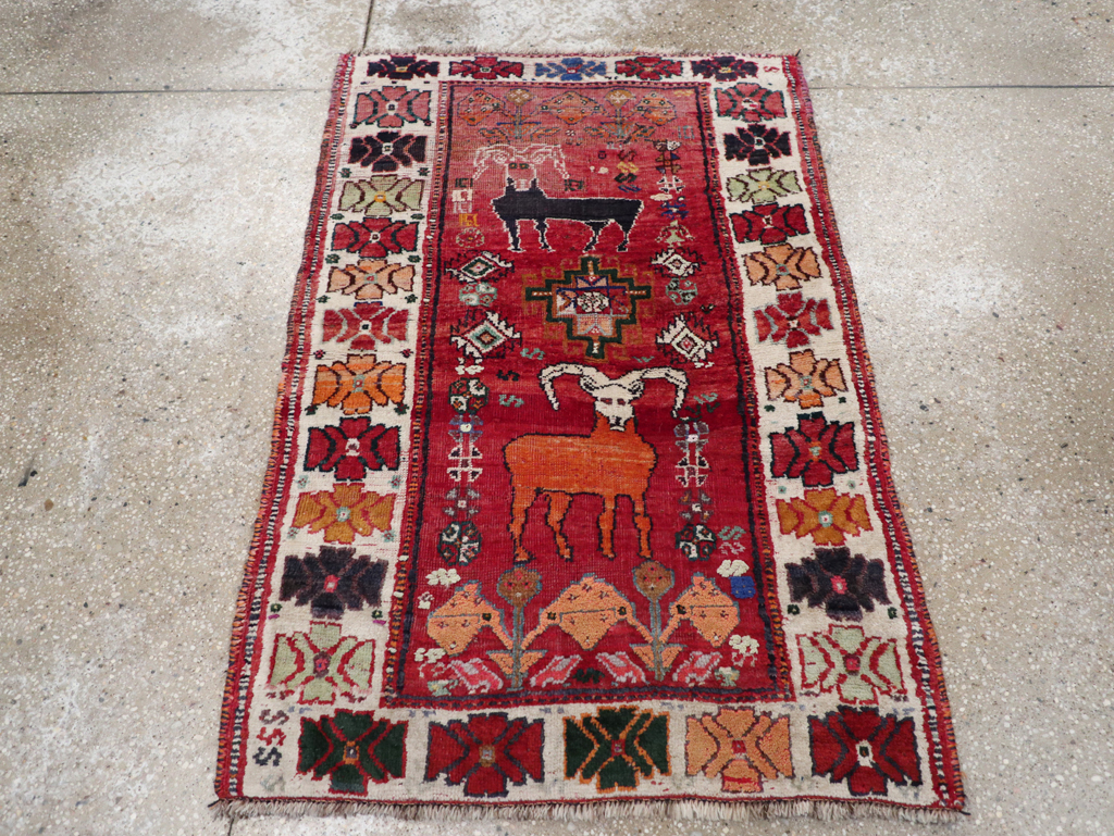 Vintage Persian Tabriz Pictorial Rug, No.32146 - Galerie Shabab