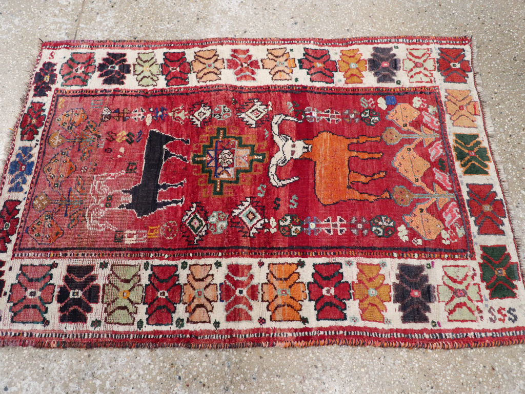 Vintage Persian Tabriz Pictorial Rug, No.32146 - Galerie Shabab