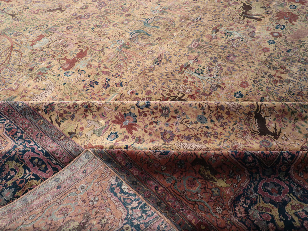 Antique Indian Lahore Pictorial Oversize Carpet, No.32148 - Galerie Shabab