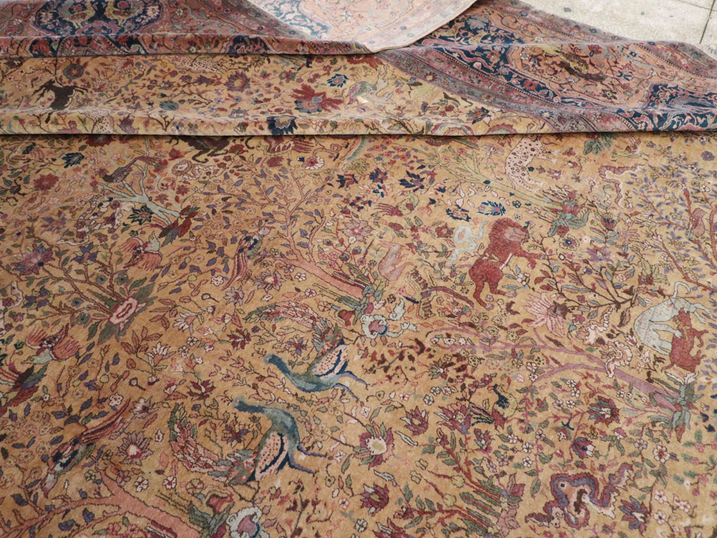Antique Indian Lahore Pictorial Oversize Carpet, No.32148 - Galerie Shabab