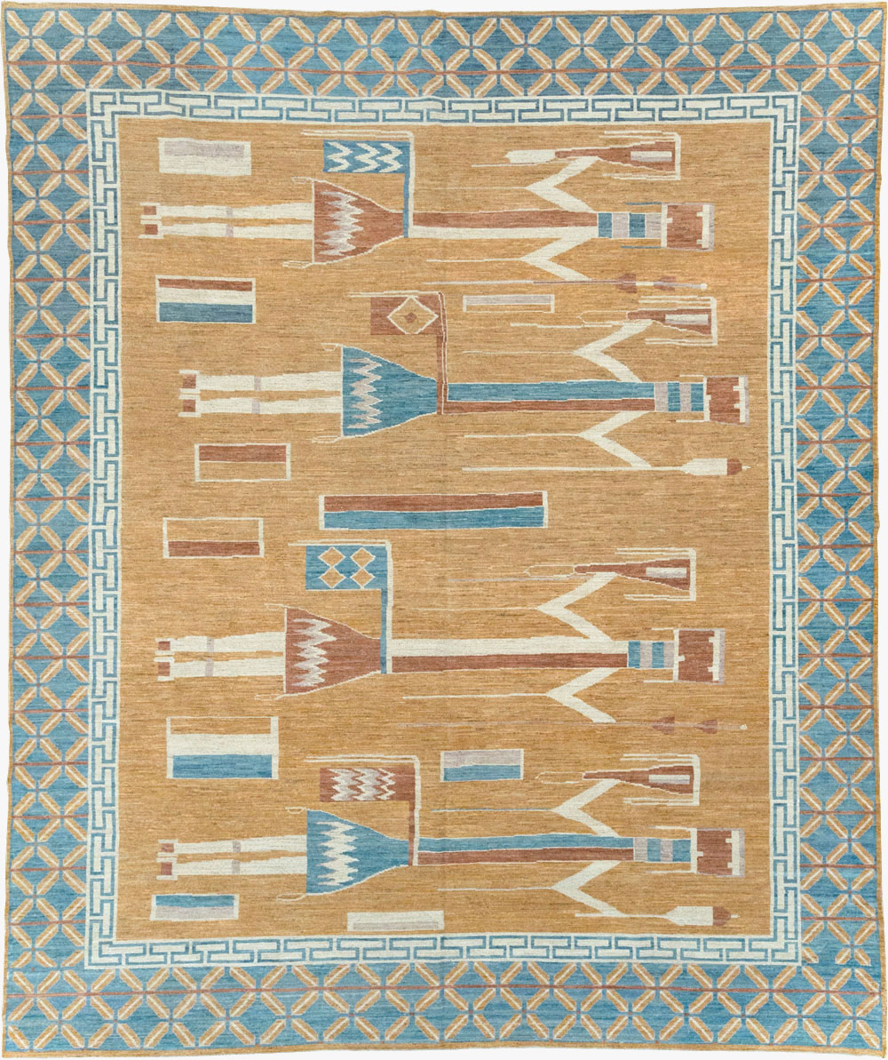 Modern East Turkestan Pictorial Khotan Room Size Carpet, No.32151 - Galerie Shabab