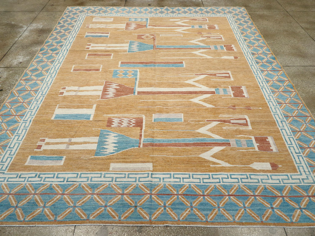 Modern East Turkestan Pictorial Khotan Room Size Carpet, No.32151 - Galerie Shabab