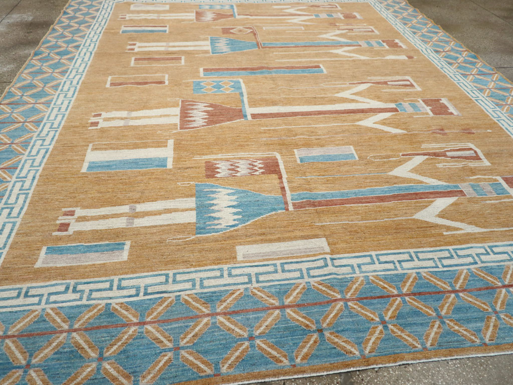Modern East Turkestan Pictorial Khotan Room Size Carpet, No.32151 - Galerie Shabab