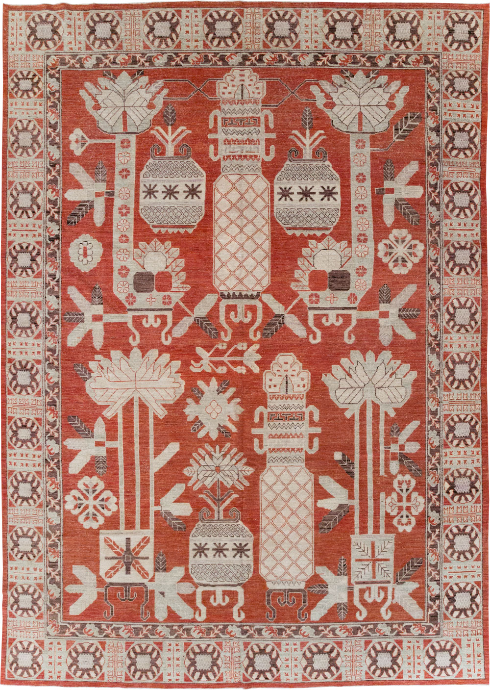 Modern East Turkestan Khotan Room Size Carpet, No.32156 - Galerie Shabab