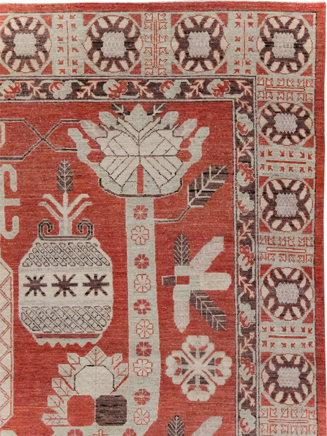 Modern East Turkestan Khotan Room Size Carpet, No.32156 - Galerie Shabab