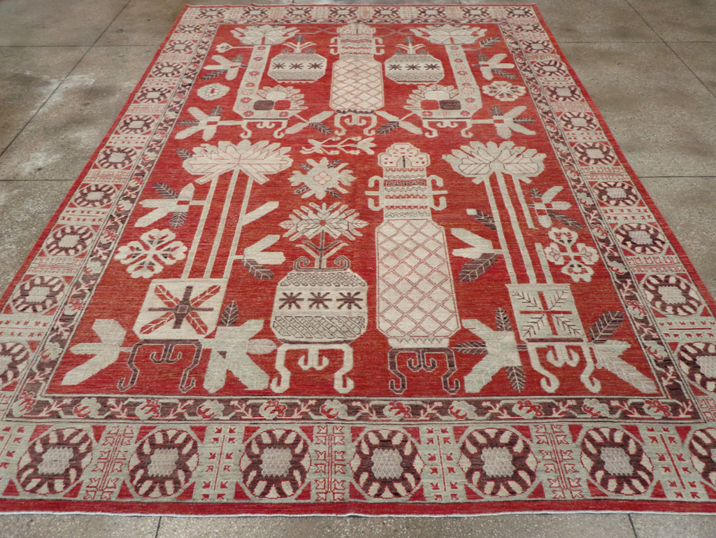 Modern East Turkestan Khotan Room Size Carpet, No.32156 - Galerie Shabab