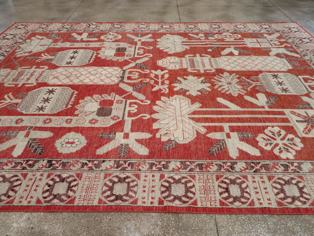 Modern East Turkestan Khotan Room Size Carpet, No.32156 - Galerie Shabab