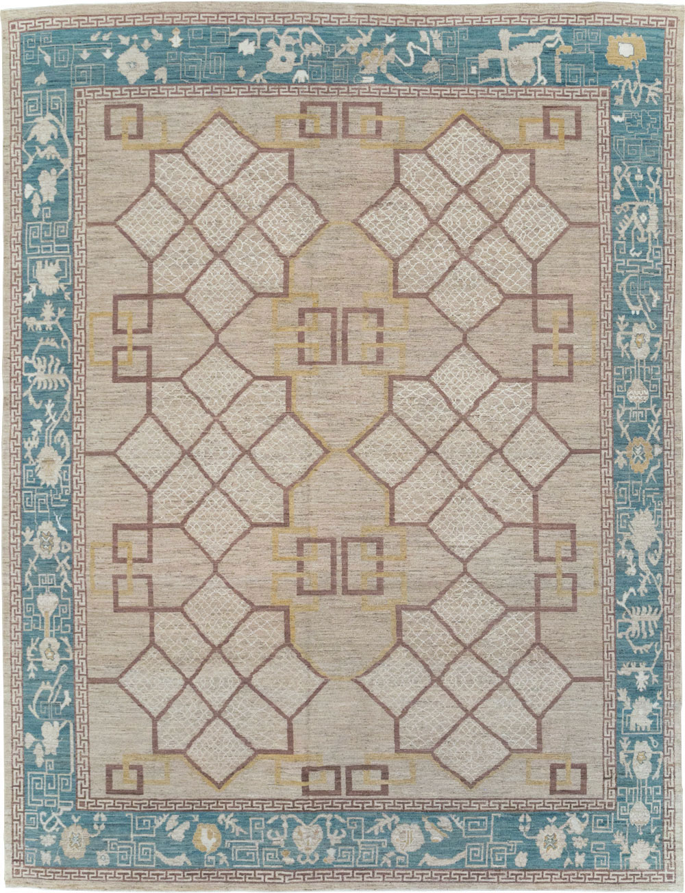 Modern East Turkestan Khotan Room Size Carpet, No.32163 - Galerie Shabab