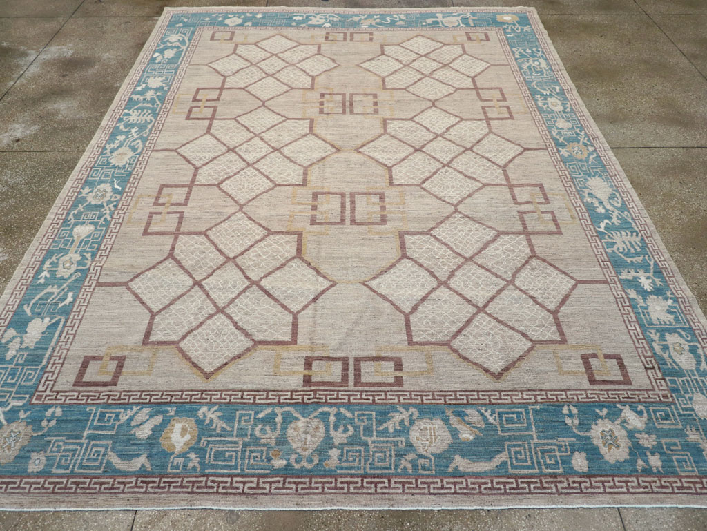 Modern East Turkestan Khotan Room Size Carpet, No.32163 - Galerie Shabab