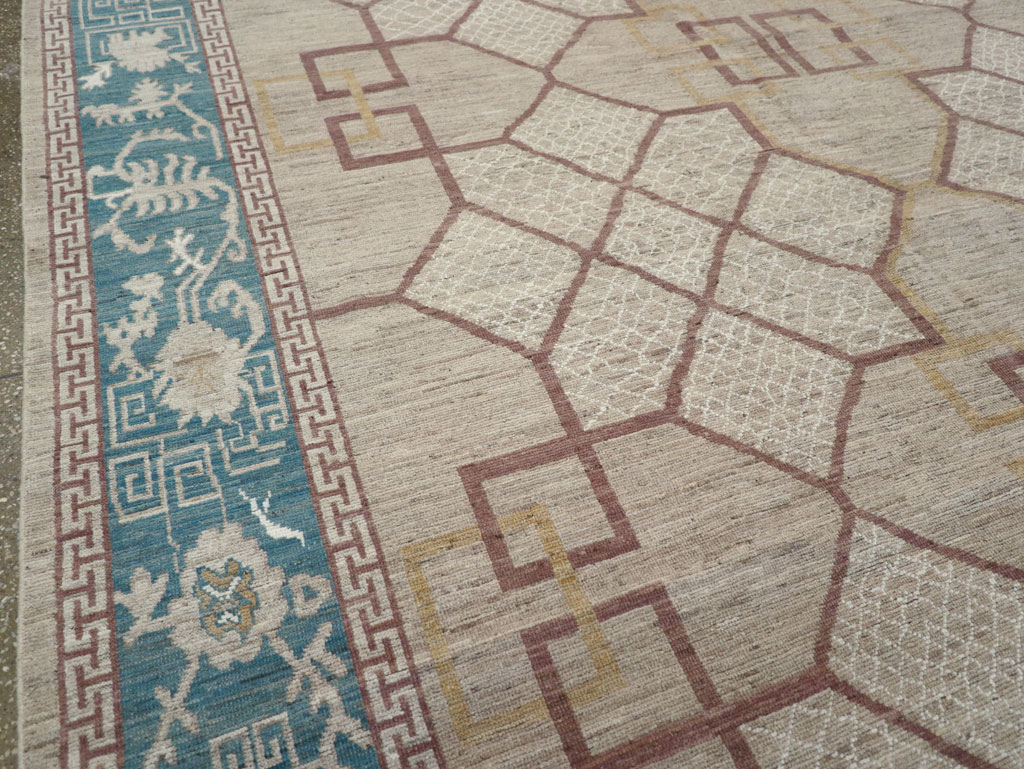 Modern East Turkestan Khotan Room Size Carpet, No.32163 - Galerie Shabab