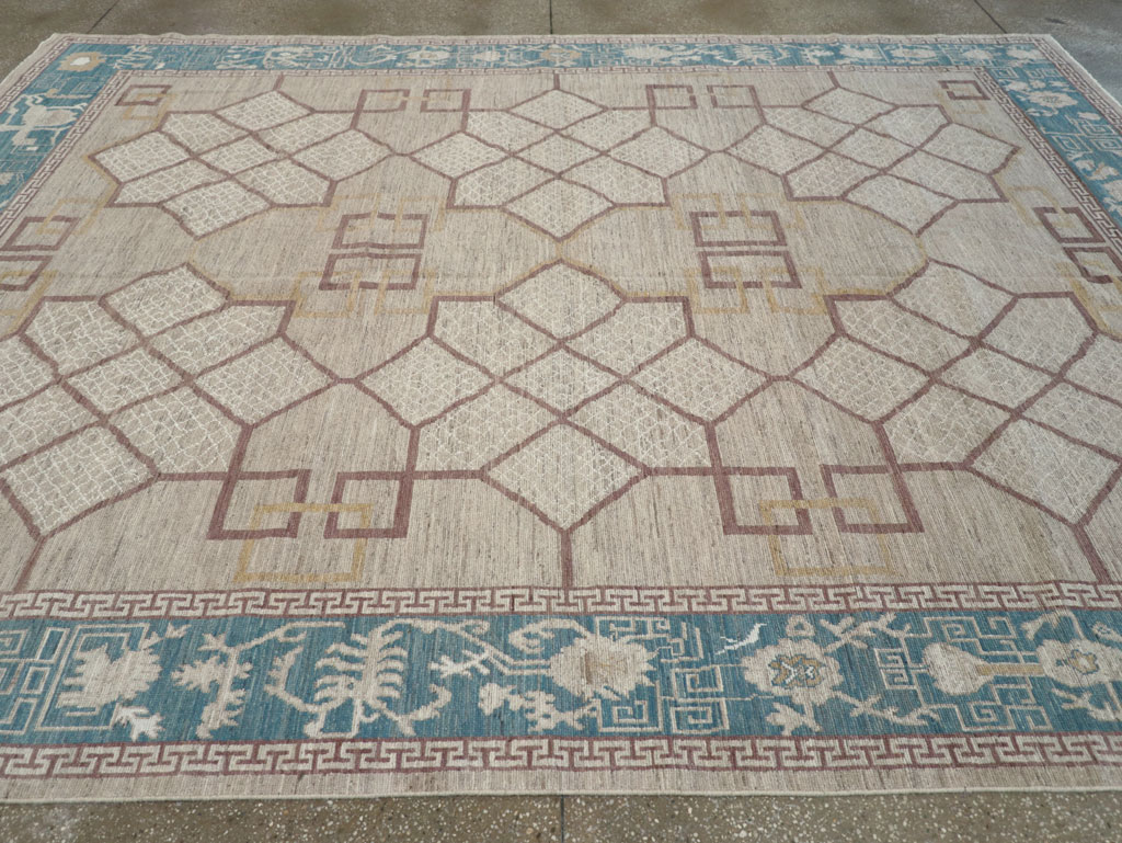 Modern East Turkestan Khotan Room Size Carpet, No.32163 - Galerie Shabab