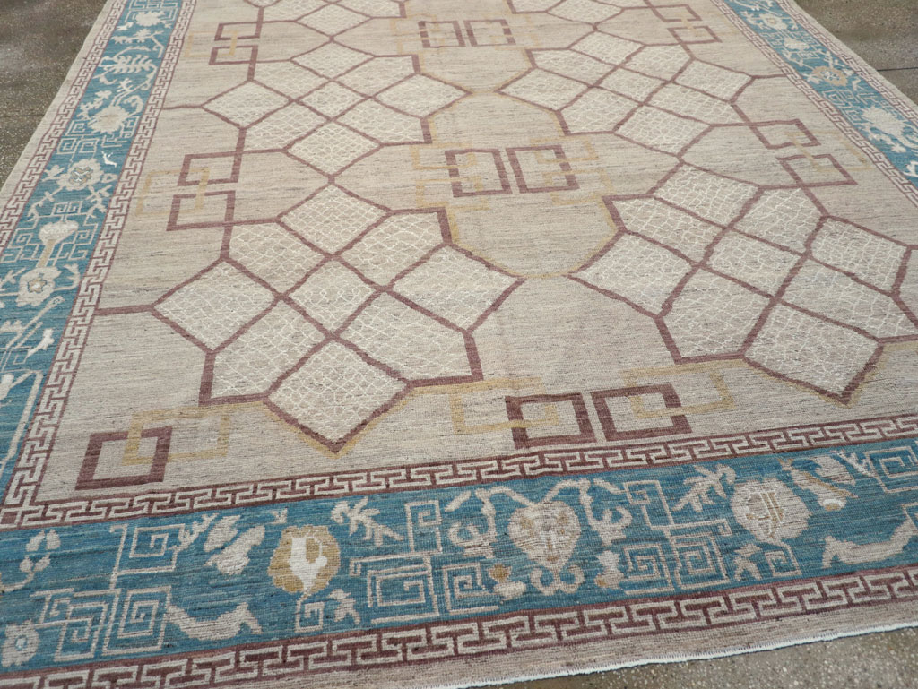 Modern East Turkestan Khotan Room Size Carpet, No.32163 - Galerie Shabab