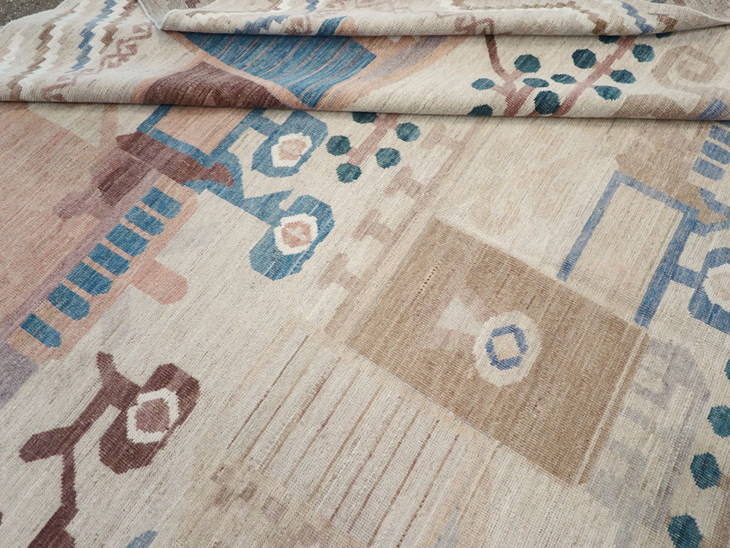 Modern East Turkestan Vase Khotan Room Size Carpet, No.32167 - Galerie Shabab