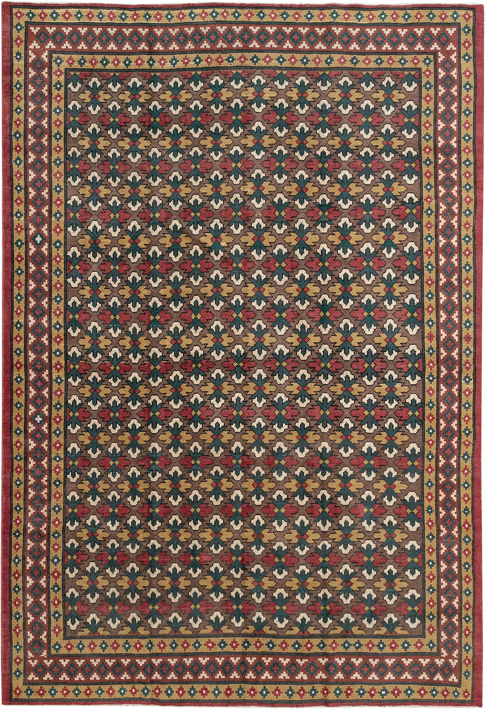 Vintage East Turkestan Samarkand Room Size Carpet, No.32169 - Galerie Shabab