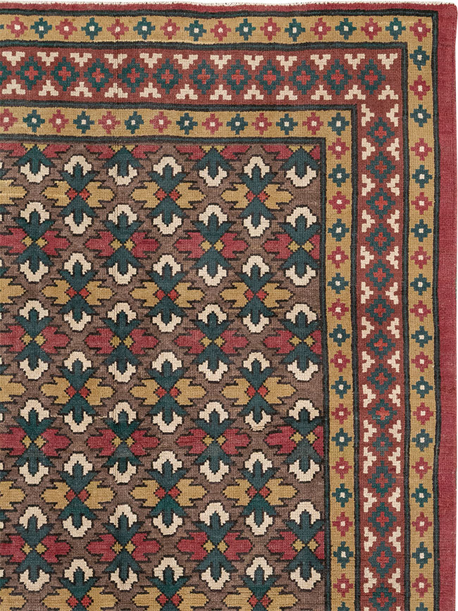 Vintage East Turkestan Samarkand Room Size Carpet, No.32169 - Galerie Shabab