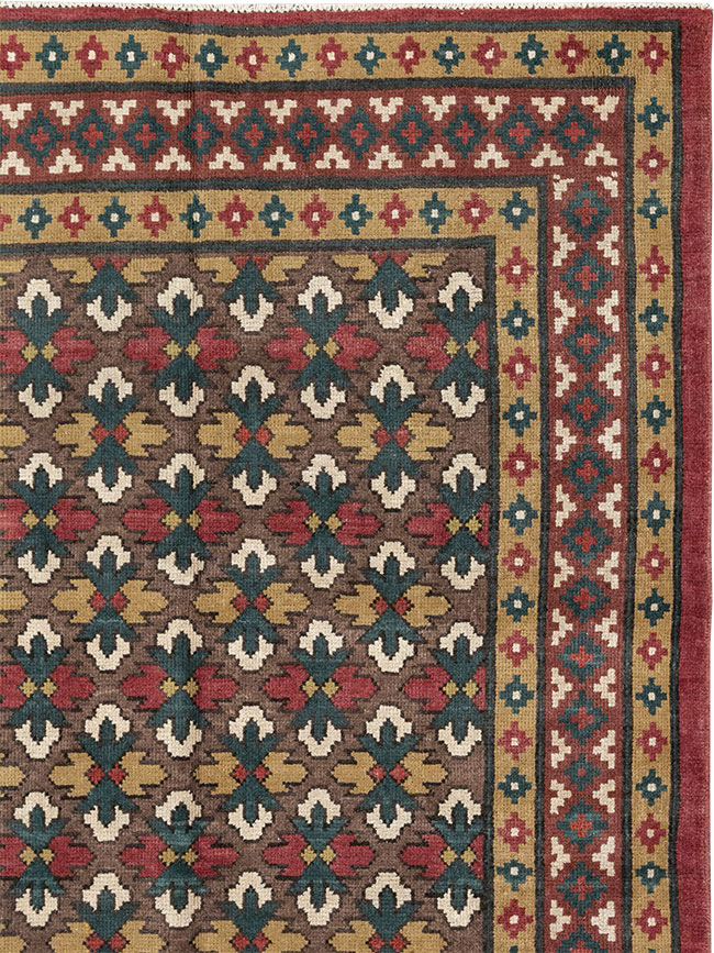 Vintage East Turkestan Samarkand Room Size Carpet, No.32169 - Galerie Shabab