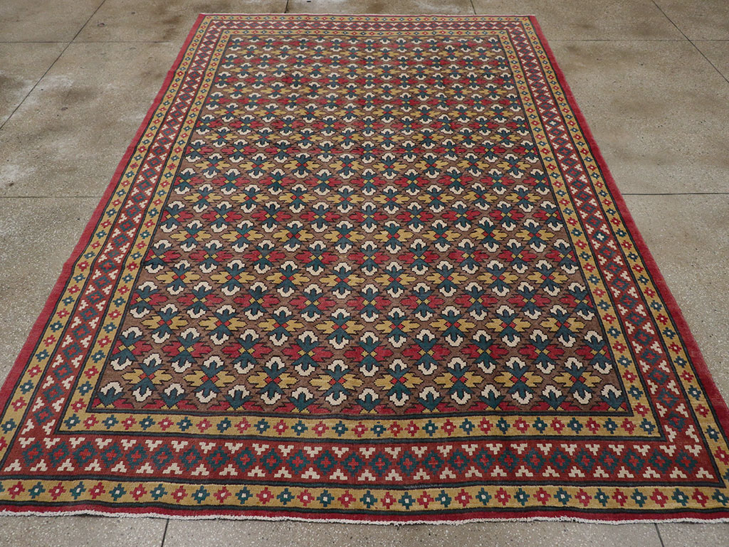 Vintage East Turkestan Samarkand Room Size Carpet, No.32169 - Galerie Shabab