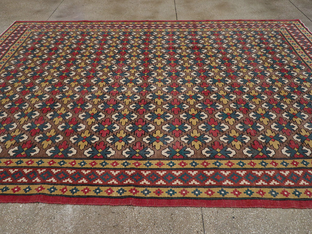 Vintage East Turkestan Samarkand Room Size Carpet, No.32169 - Galerie Shabab